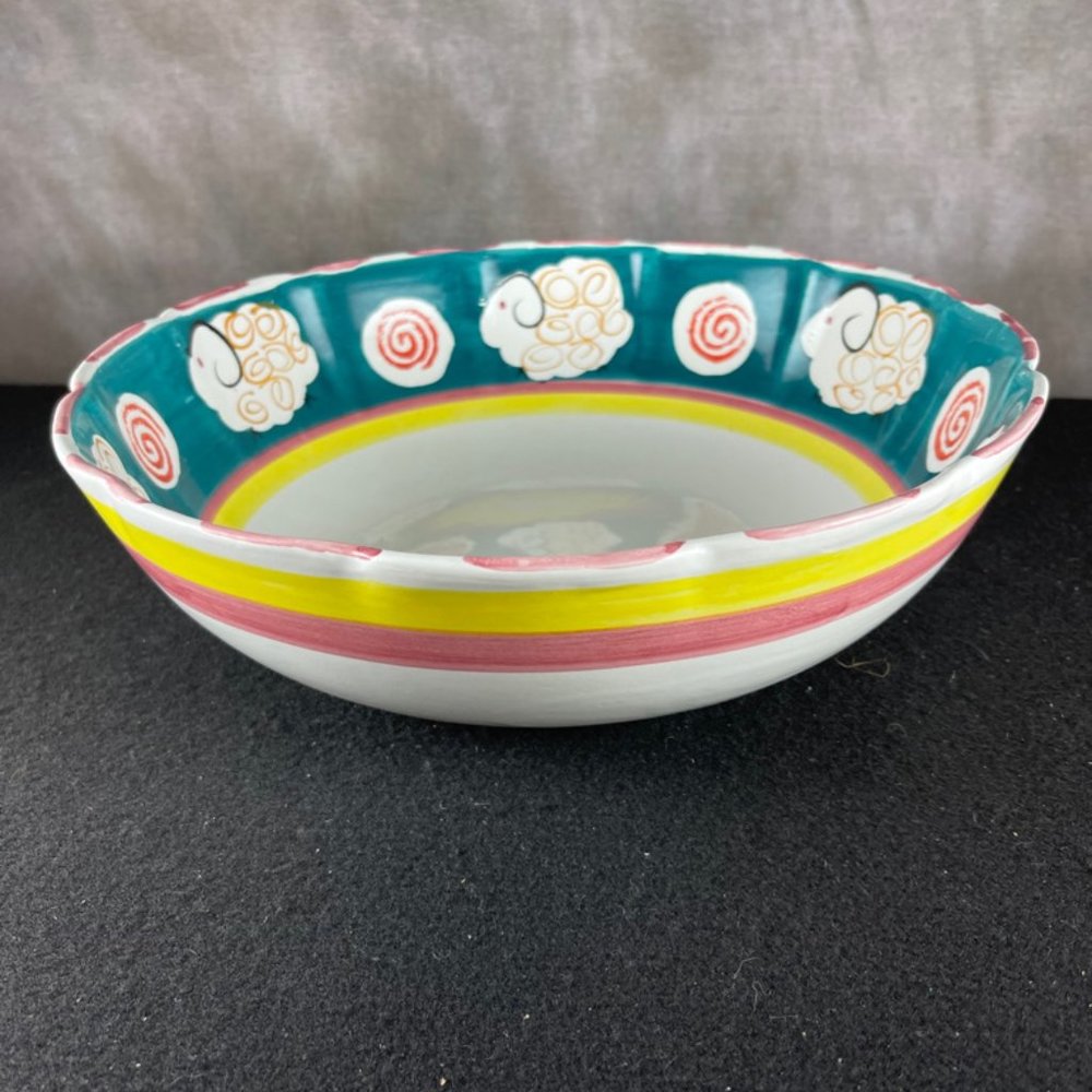 Beautiful Vintage Mexican Ceramica Arte Bello Serving Bowl 13"